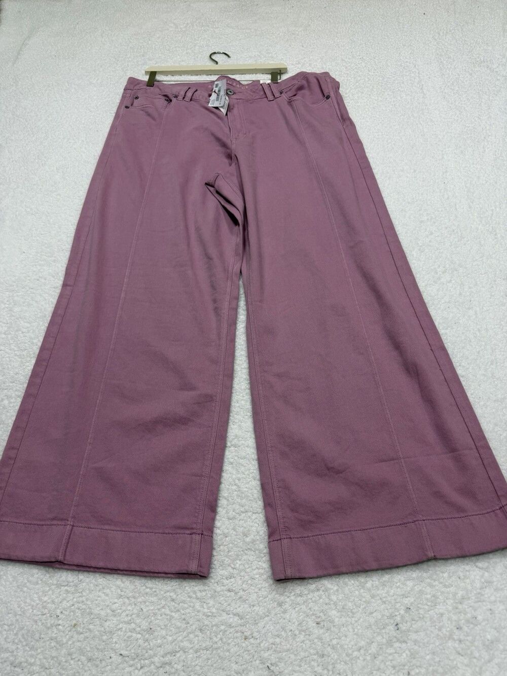 American Eagle Wide Leg Pants Mauve Baggy Trousers Retro Boho Y2K Size 18 NWT